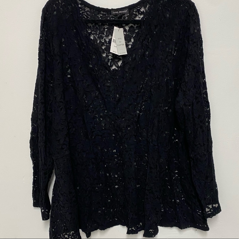 Plus Size Lace Peplum Top 26/28 NWT